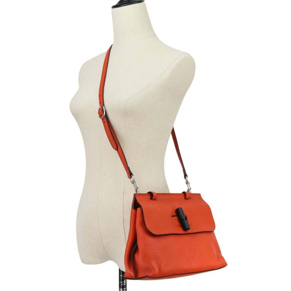 GUCCI Orange Bamboo Shoulder Bag - Picture 13 of 14